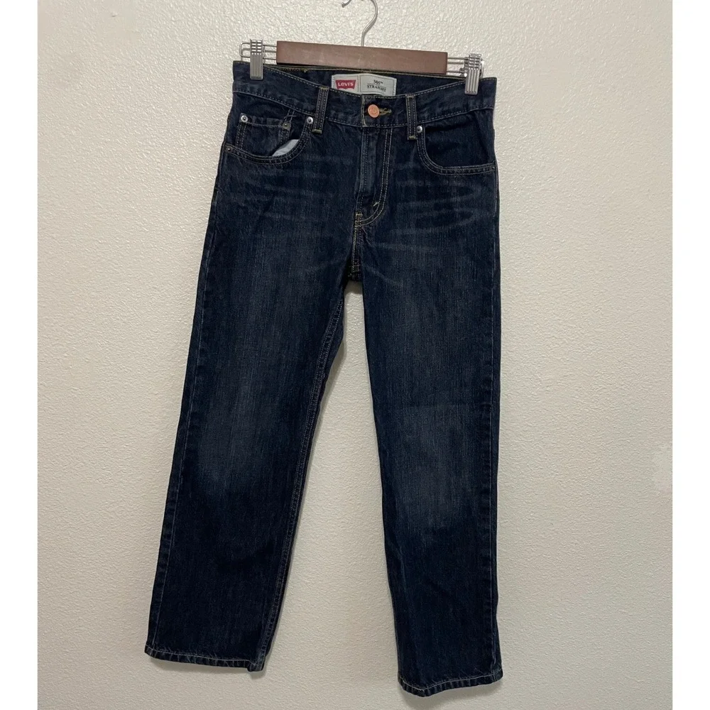 Levi's 505 Regular Straight Jeans Kids 14 27 x 27 Reg Dark Indigo Denim Pants